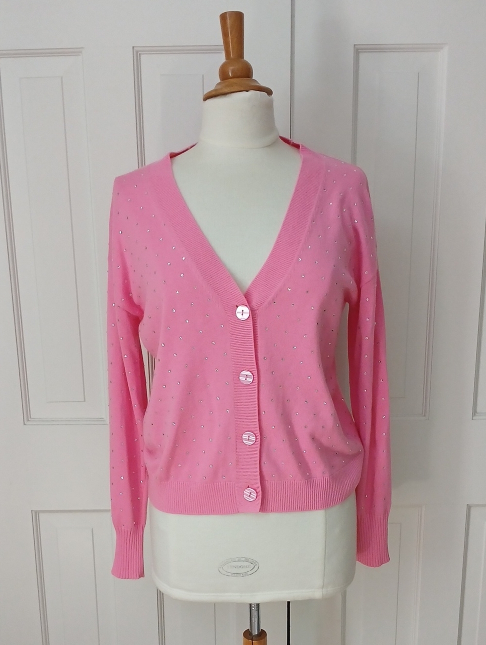 Generation Love Crystal Embellished Pink Cardigan